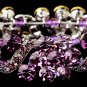 Silver Amethyst Crystal Bridal Stretch Bracelet 8661