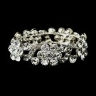 Silver Clear Crystal Bridal Stretch Bracelet 8661