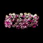 Silver Pink Crystal Bridal Stretch Bracelet 8661