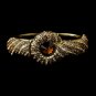 Gold Topaz Crystal Bridal Beach Seashell Bangle Bracelet 8662