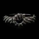 Hematite Black Crystal Bridal Beach Seashell Bangle Bracelet 8662