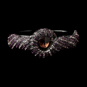 Hematite Amethyst Crystal Bridal Beach Seashell Bangle Bracelet 8662