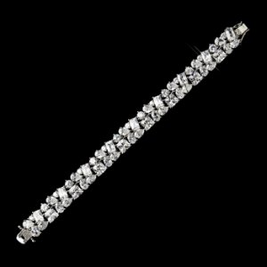 Silver Clear Multi-Shaped CZ Crystal Bridal Tennis Bracelet 8667