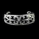 Antique Silver Clear CZ Bridal Bangle Bracelet 8668