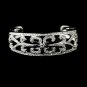 Antique Silver Clear CZ Bridal Bangle Bracelet 8668