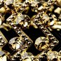 Gold Topaz Crystal Stretch Cuff Bridal Bracelet 8691