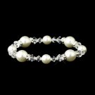 Pearl & Swarovski Crystal Bead Bridal Stretch Bracelet 8740
