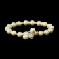 Ivory Pearl & Rhinestone Rondelle Stretch Bridal Bracelet 8742