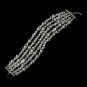 Silver Clear 5 Row Swarovski Crystal Bead Bridal Bracelet 8784