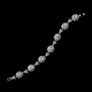 Silver Clear Oval CZ Clasp Bridal Bracelet 9017