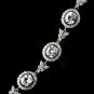 Silver Clear Oval CZ Clasp Bridal Bracelet 9017
