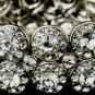 Crystal Bracelets > Antique Silver Clear Crystal Stretch Cuff Bridal Bracelet 9236