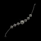 Antique Silver Clear CZ Crystal Flower Bracelet 2476