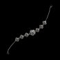 Antique Silver Clear CZ Crystal Flower Bracelet 2476