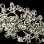 Silver Clear Rhinestone Wire Flower Barrette 5120