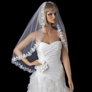 Bridal Wedding Single Layer Fingertip Length Veil 591 1F