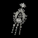 Antique Silver Clear Rhinestone Brooch 3240