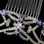 Silver Clear & Blue Rhinestone Bella "Twilight" Comb 5829
