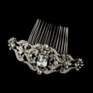 Antique Silver Clear Rhinestone Side Comb 9994