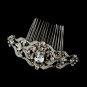 Antique Silver Clear Rhinestone Side Comb 9994
