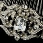 Antique Silver Clear Rhinestone Side Comb 9994