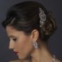 Antique Silver Clear Rhinestone Side Comb 9994