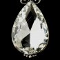 Antique Silver Clear Tear Drop Rhinestone Earrings 22246