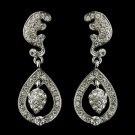 Antique Silver Clear Kate Middleton Inspired Tear Drop Acorn Earrings 22325