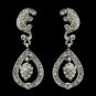 Antique Silver Clear Kate Middleton Inspired Tear Drop Acorn Earrings 22325