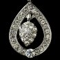 Antique Silver Clear Kate Middleton Inspired Tear Drop Acorn Earrings 22325