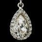 Silver Clear Tear Drop Rhinestone Bridal Earrings 24521