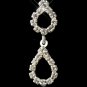 Silver Clear Three Tiered Tear Drop Rhinestone Bridal Earrings 25301