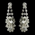 Silver Clear Crystal and Rhinestone Bridal Earrings 70013