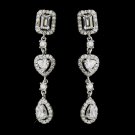 Antique Silver Clear Multi Cut CZ Earrings 8650