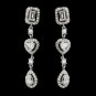 Antique Silver Clear Multi Cut CZ Earrings 8650