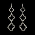 Antique Silver Clear Rhinestone Earrings 8715