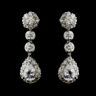 Silver Clear CZ Crystal and Rhinestone Bridal Earrings 8759