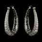 Antique Silver Clear CZ Crystal Swirl Bridal Earrings 8779