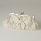 Champagne Matte Satin Beaded Bow Tie Bridal Evening Bag 301