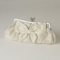 Champagne Matte Satin Beaded Bow Tie Bridal Evening Bag 301