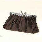 Brown Satin Rhinestone Evening Bag 302