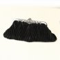 Black Satin Evening Bag 308 with Rhinestone Accented Vintage Frame