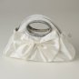 Cream Satin Evening Bag 311 with Rhinestone Accented Handles
