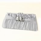 Silver Satin Crystal Evening Bag 314