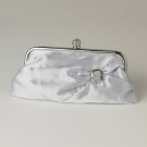 Satin Crystal Evening Bag 315 with Antique Silver Clear Leaf Brooch 18