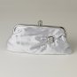 Satin Crystal Evening Bag 315 with Antique Silver Clear Leaf Brooch 18