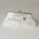 White Satin Crystal Evening Bag 315