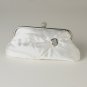 White Satin Crystal Evening Bag 315