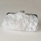 White Floral Rose Rhinestone Evening Bag 316