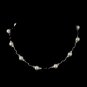 Silver Ivory Pearl and CZ Crystal Bridal Necklace 8764
